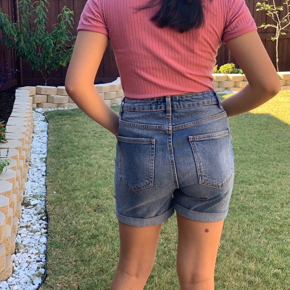 High Waist Jeans Shorts - Picture 9 of 11
